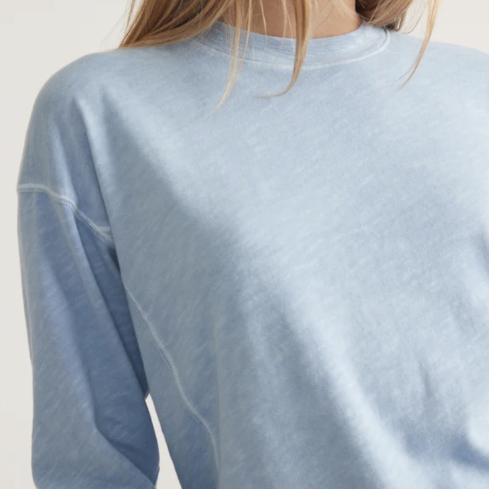 Marine Layer Sadie Vintage Slub Longsleeve Blue Women's XL - Picture 4 of 11